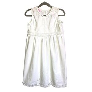 Allison Rose White Cotton Dress Girls 6X Wedding Family Pictures